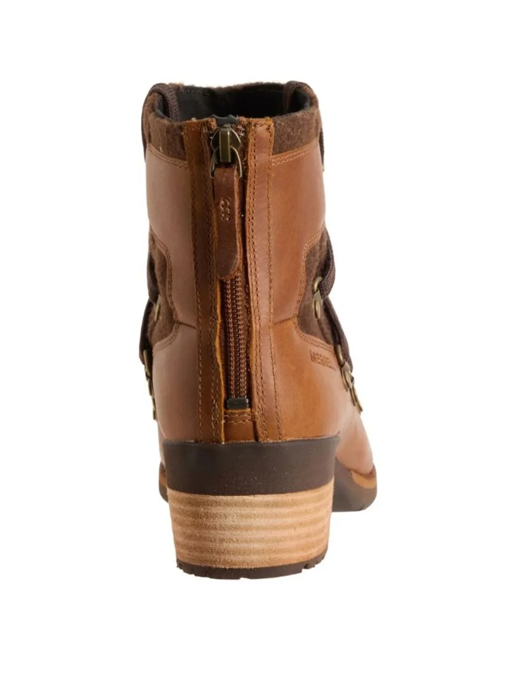 MERRELL Shiloh II Warm Ankle Boots Lace Up Leather Oak Brown Women 6 NWT